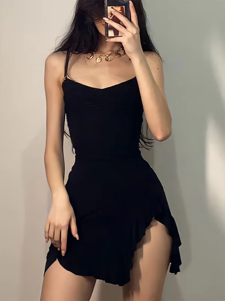 Sexy Black Mini Sleeveless Dress