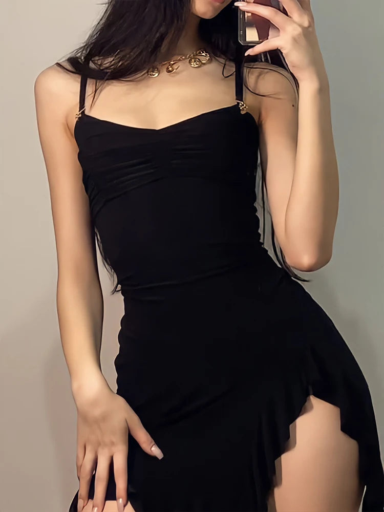 Sexy Black Mini Sleeveless Dress