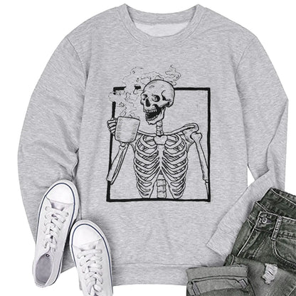 Halloween Skeleton Print Sweatshirt