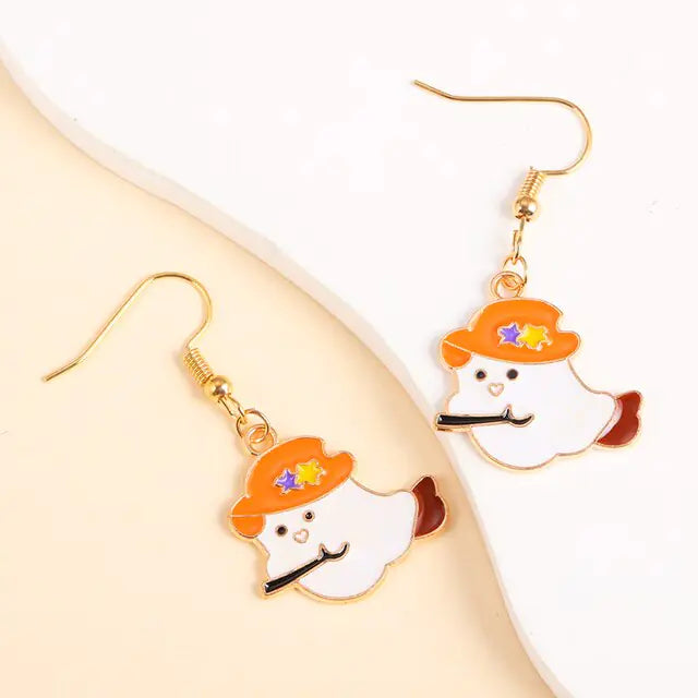 Cute Enamel Halloween Dangle Earrings