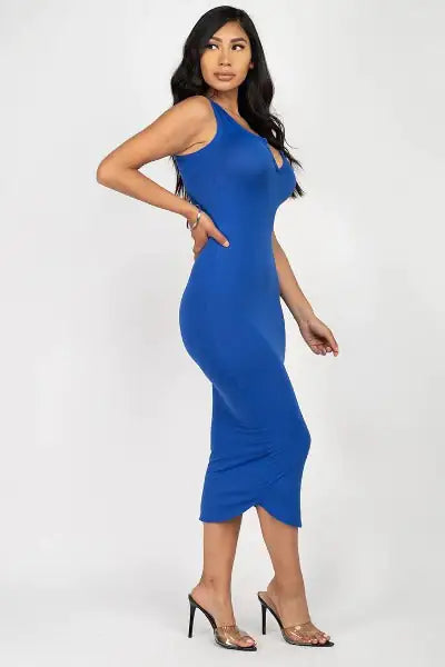 Split Neck Bodycon Tank Dress