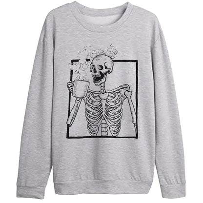 Halloween Skeleton Print Sweatshirt