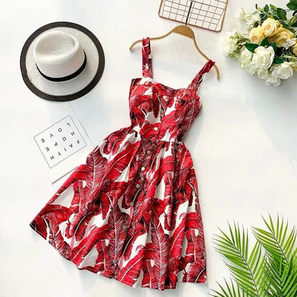 Sleeveless Halter Ruffle Dress