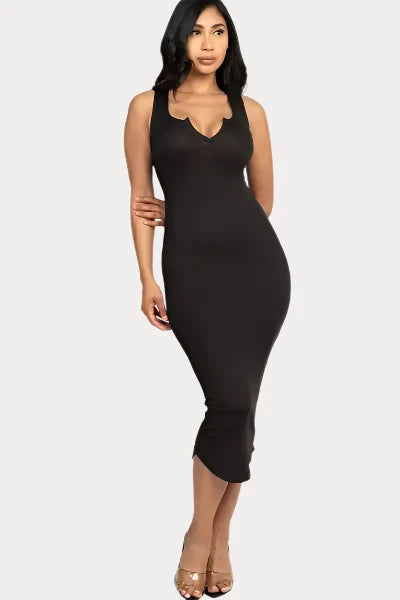 Split Neck Bodycon Tank Dress