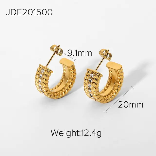 18K Gold Plated Hoop Earrings